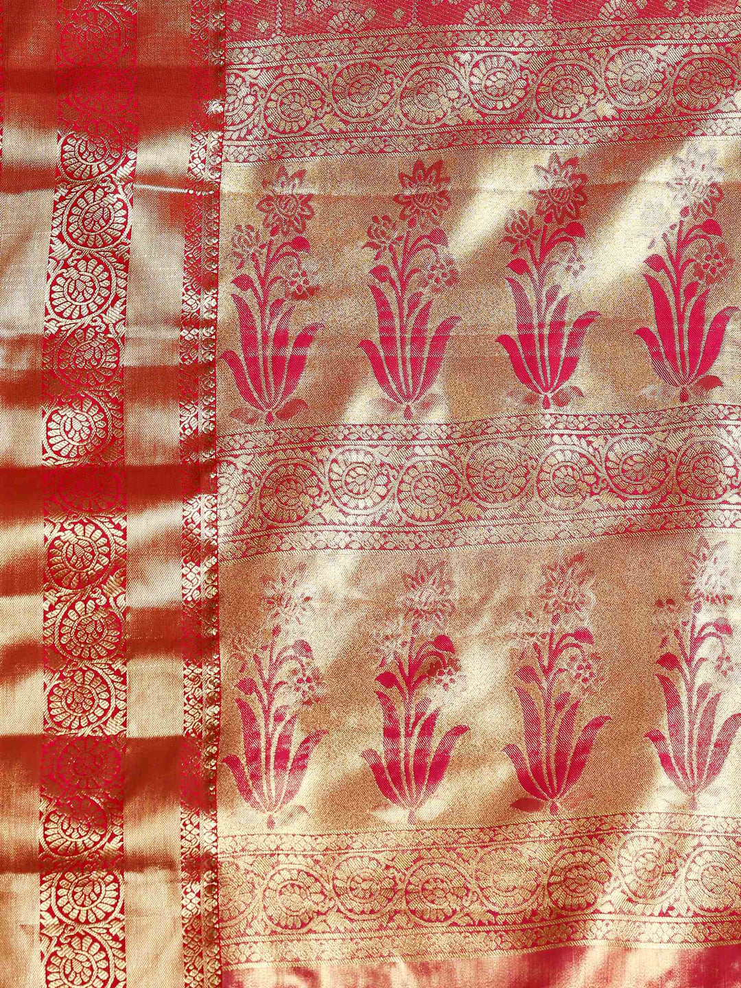 Rani Kalamkari Woven Design Art Silk Saree