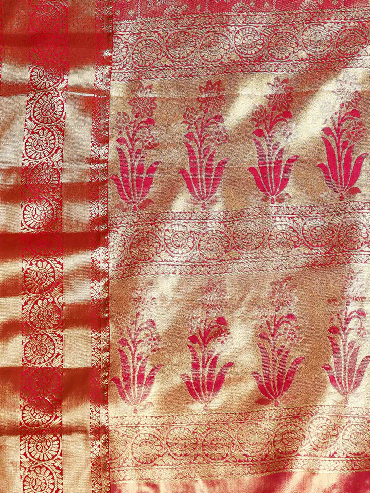 Rani Kalamkari Woven Design Art Silk Saree