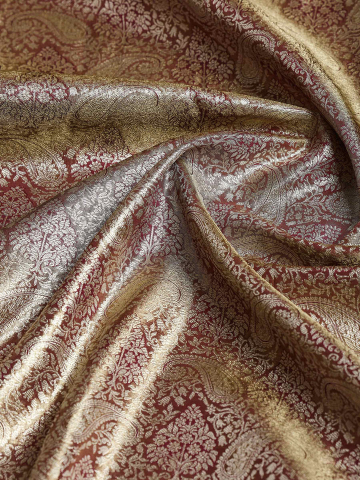 Grey Purple Kalamkari Woven Design Art Silk Saree