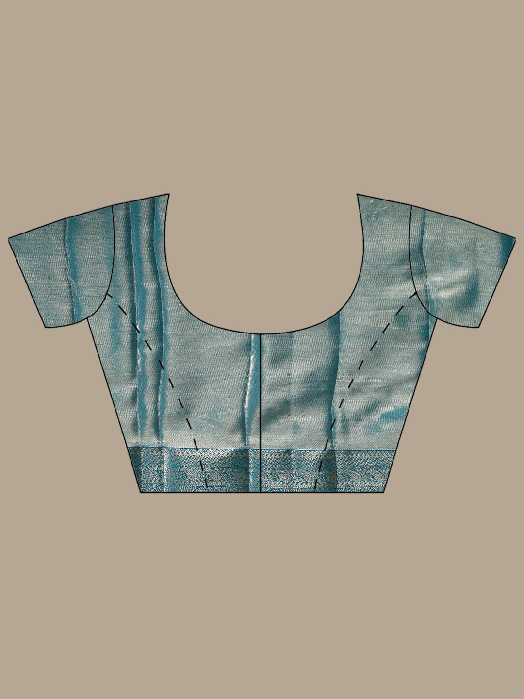 Lake Blue Kalamkari Woven Design Art Silk Saree