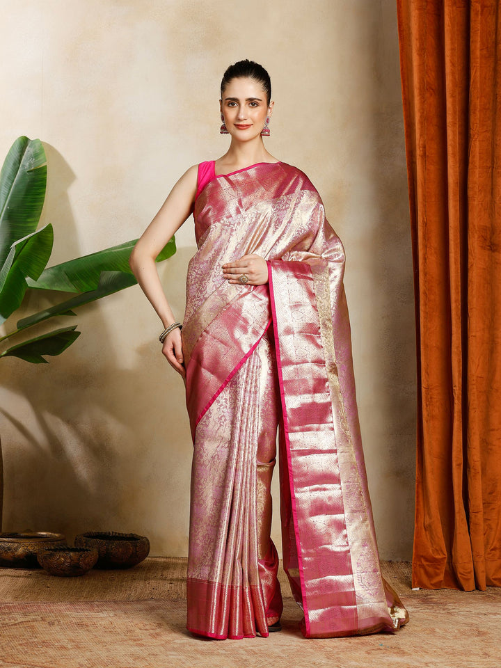 Lavender Kalamkari Woven Design Art Silk Saree