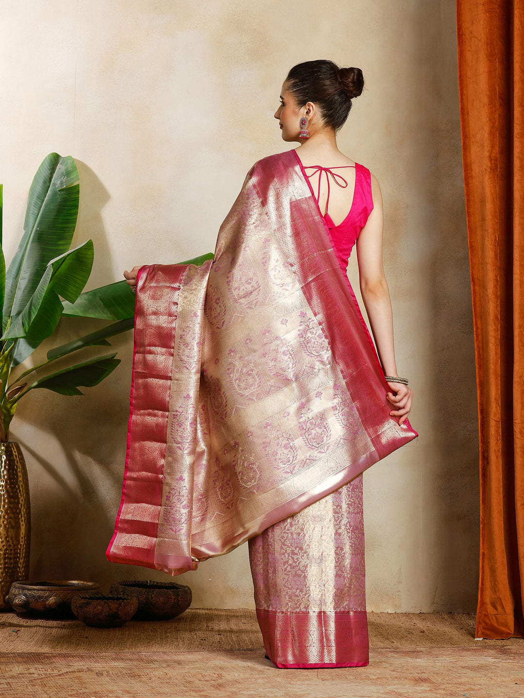 Lavender Kalamkari Woven Design Art Silk Saree