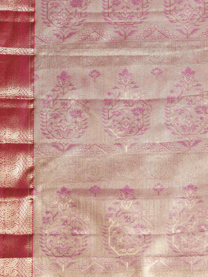 Lavender Kalamkari Woven Design Art Silk Saree