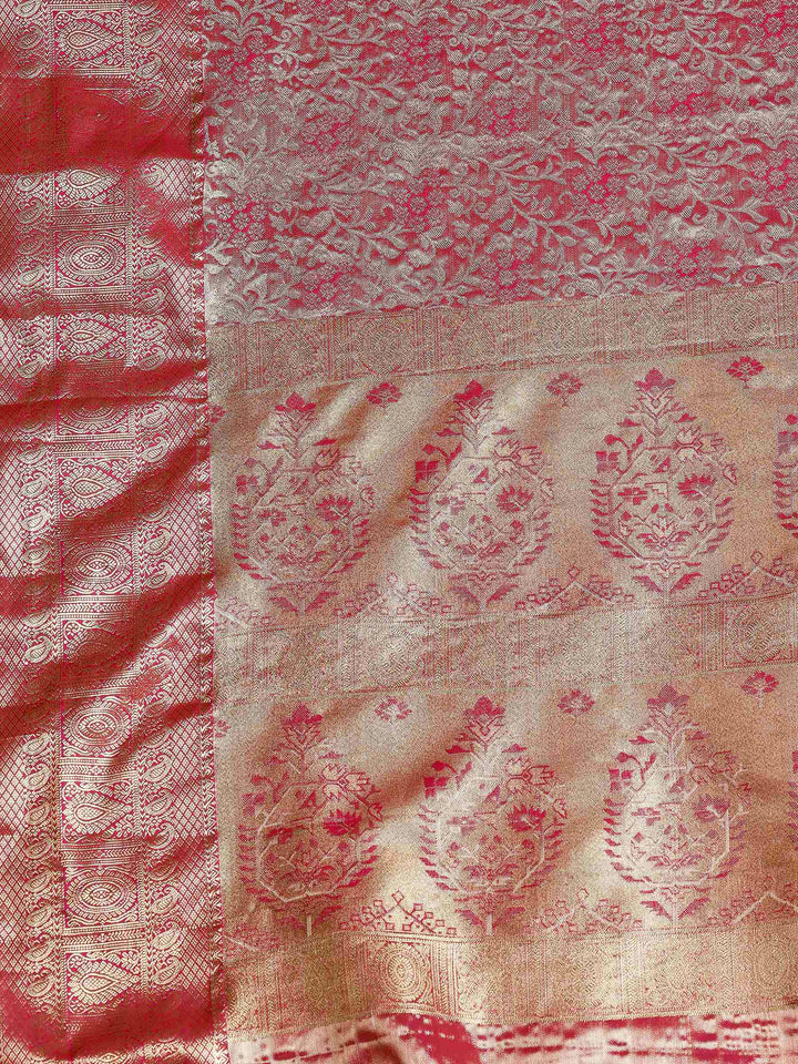 Magenta Kalamkari Woven Design Art Silk Saree