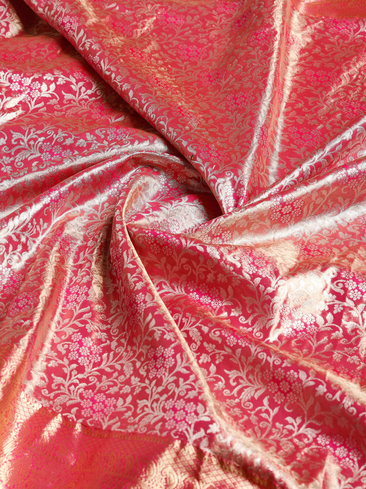 Magenta Kalamkari Woven Design Art Silk Saree