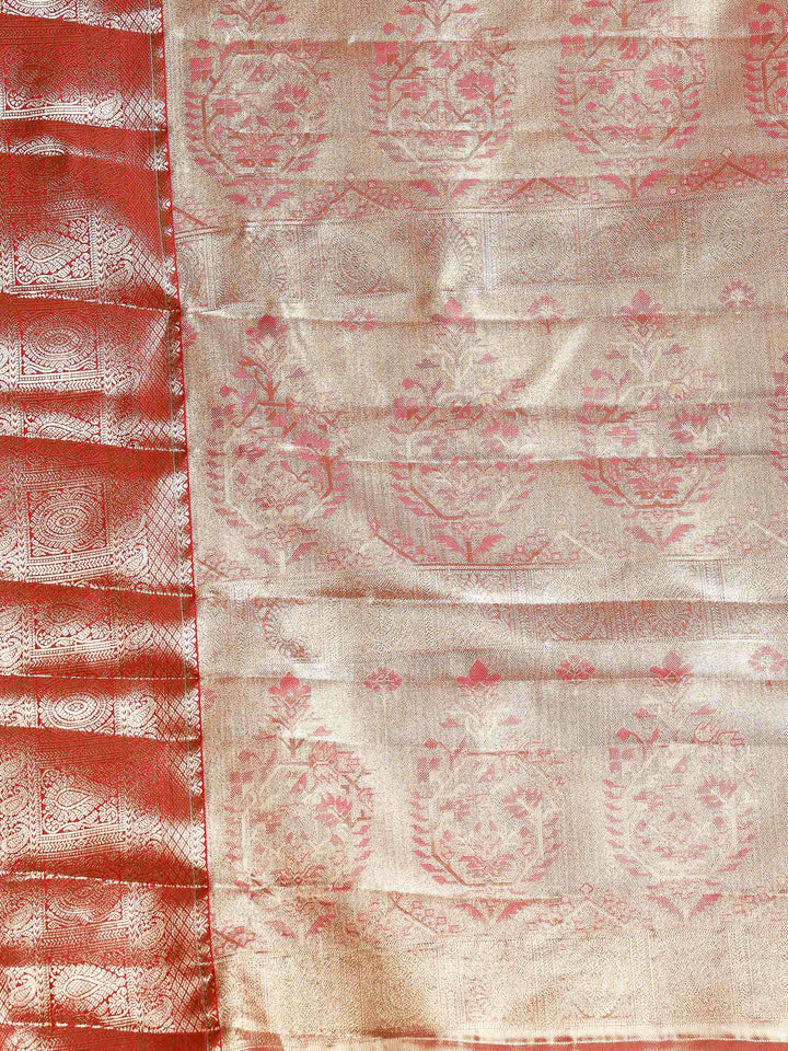 Pink Kalamkari Woven Design Art Silk Saree
