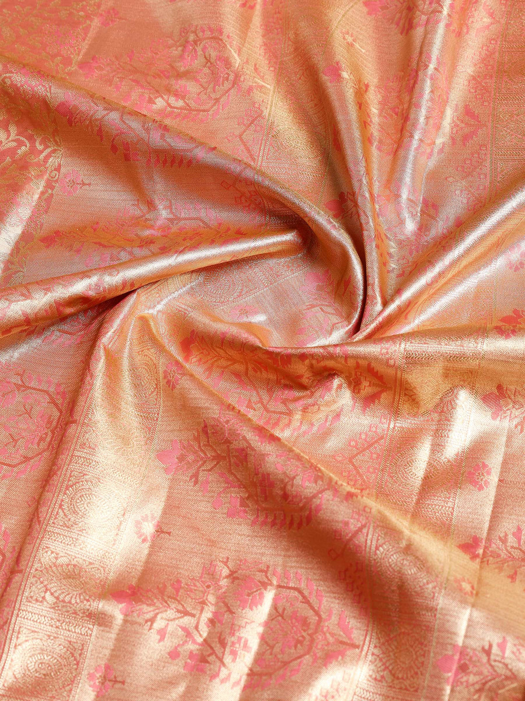Pink Kalamkari Woven Design Art Silk Saree