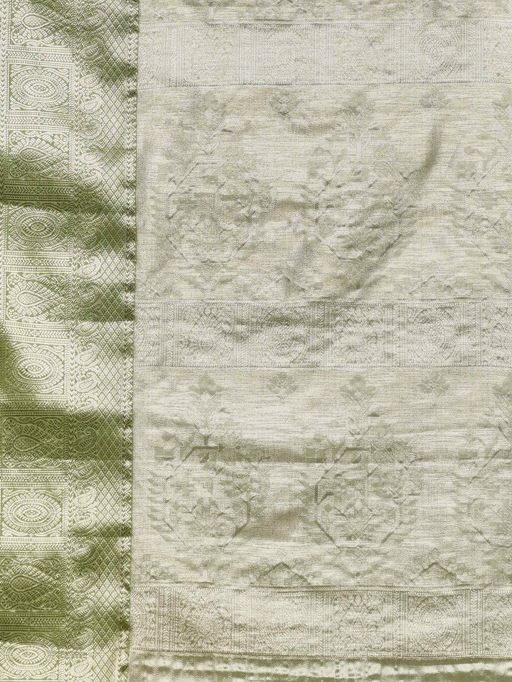 Pista Green Kalamkari Woven Design Art Silk Saree