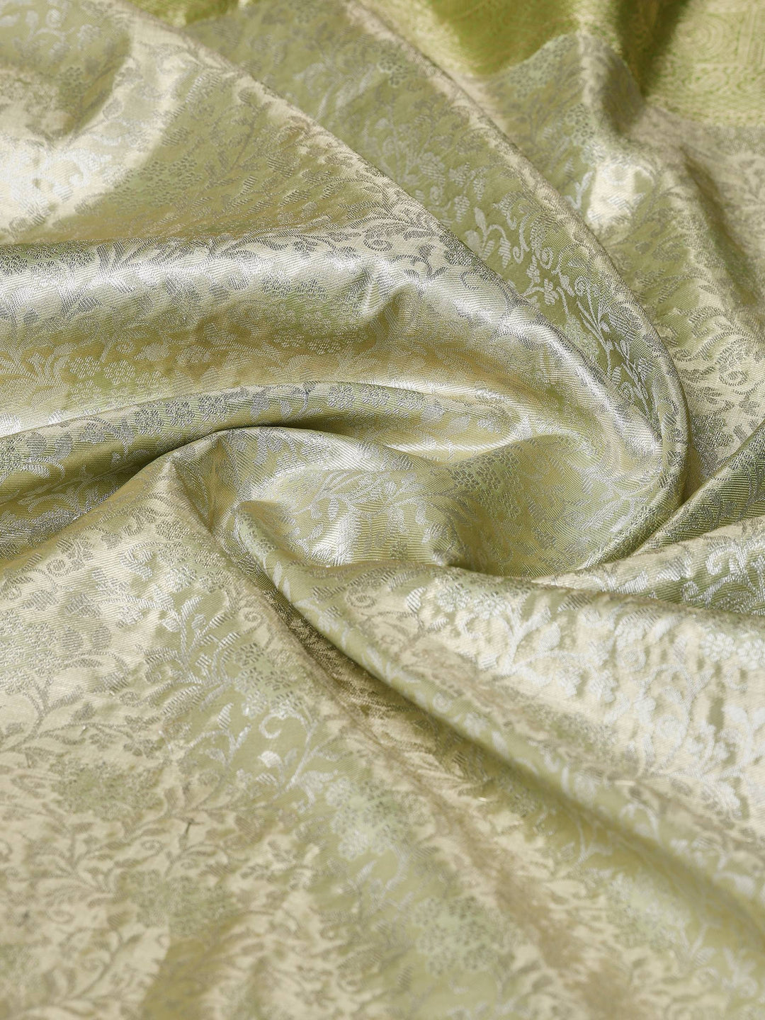 Pista Green Kalamkari Woven Design Art Silk Saree