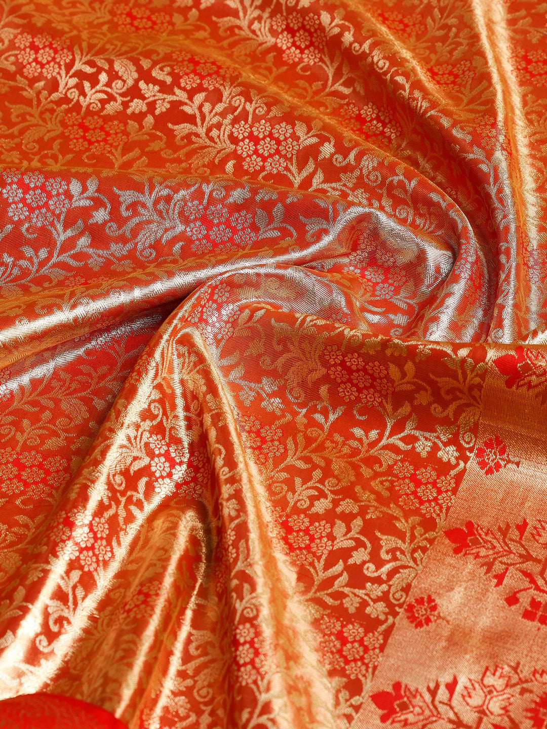 Red Kalamkari Woven Design Art Silk Saree