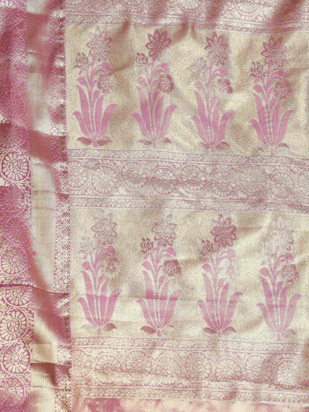 Lavender Kalamkari Woven Design Art Silk Saree