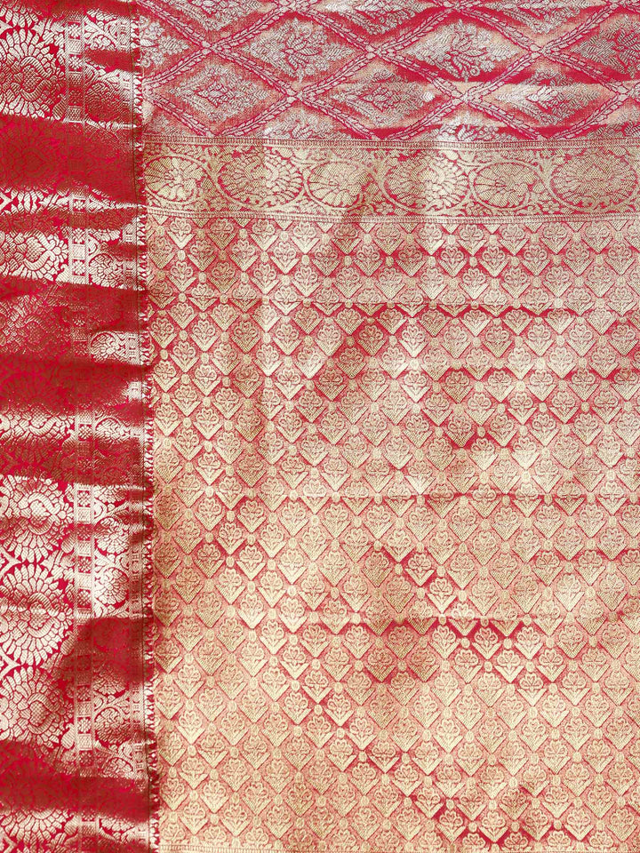 Rani Kalamkari Woven Design Art Silk Saree
