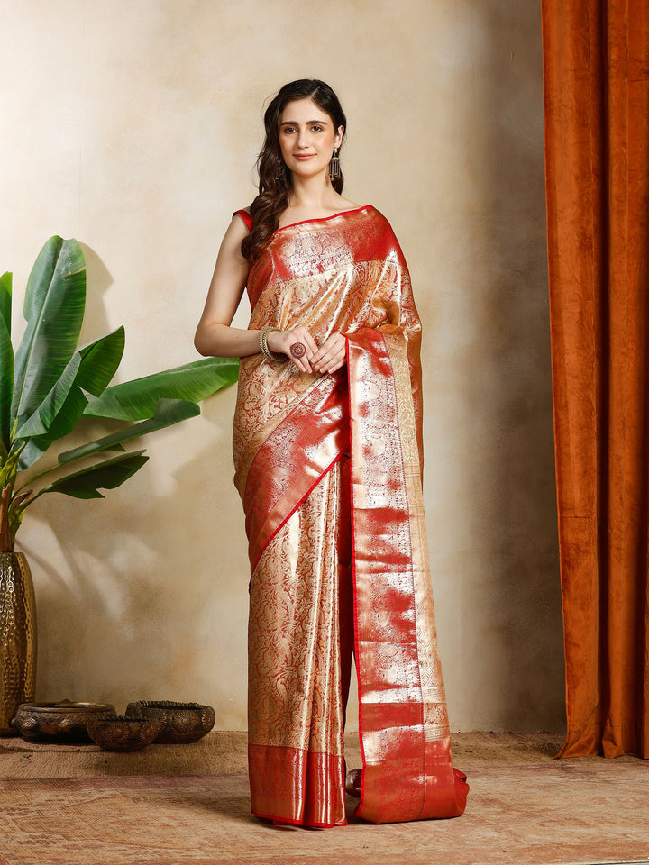 Dusty Pink Kalamkari Woven Design Art Silk Saree