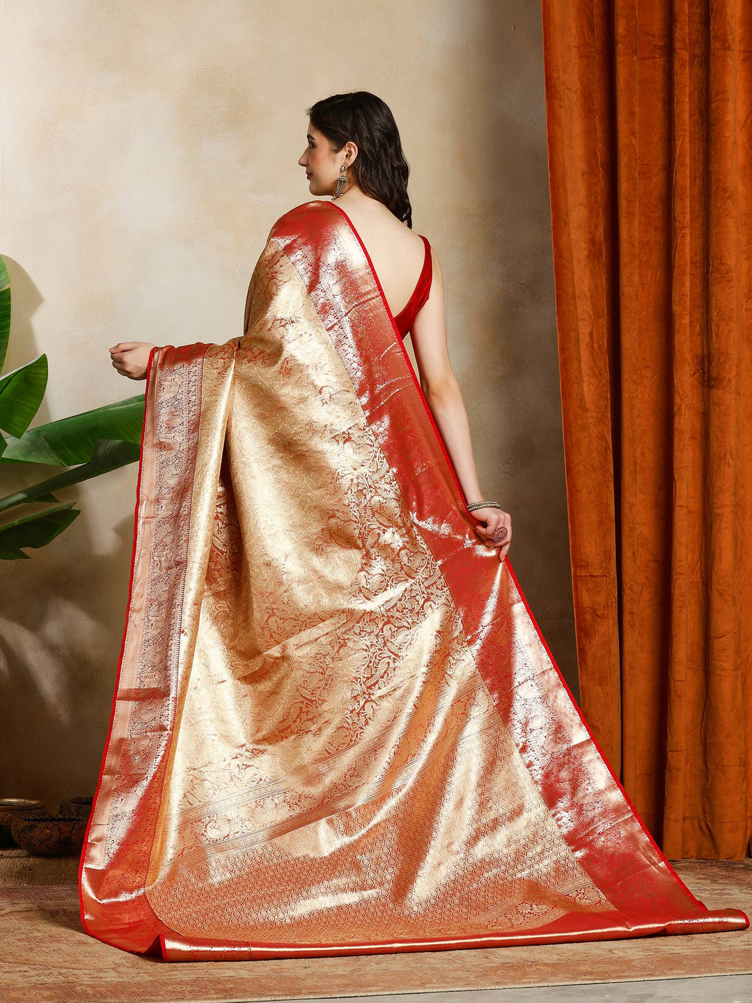 Dusty Pink Kalamkari Woven Design Art Silk Saree