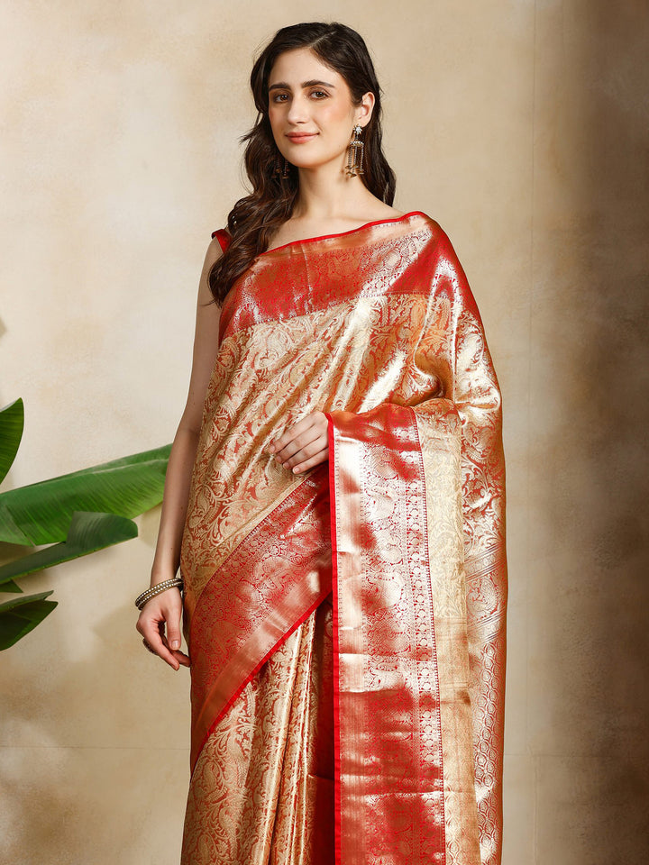Dusty Pink Kalamkari Woven Design Art Silk Saree