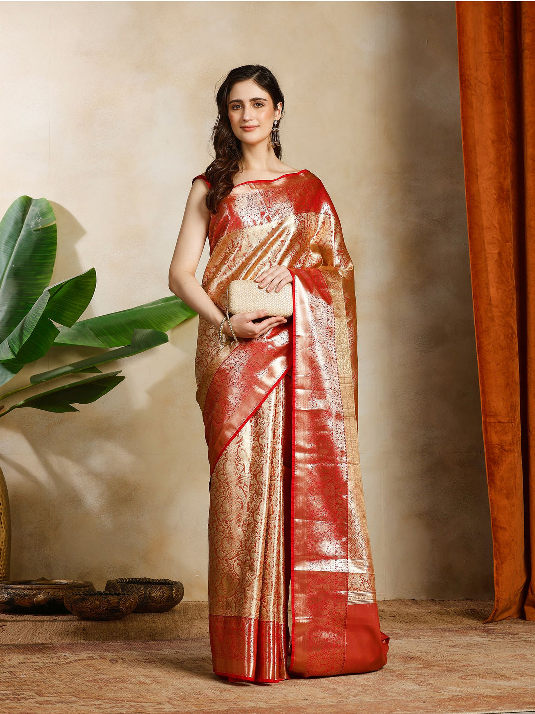 Dusty Pink Kalamkari Woven Design Art Silk Saree
