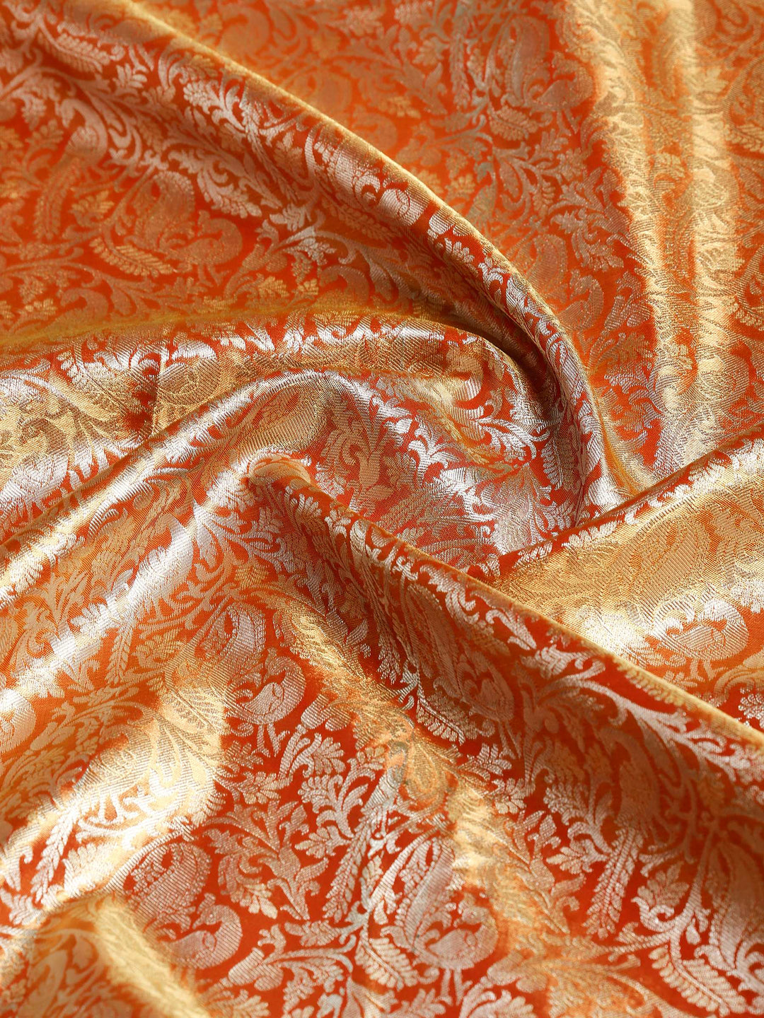 Rust Kalamkari Woven Design Art Silk Saree