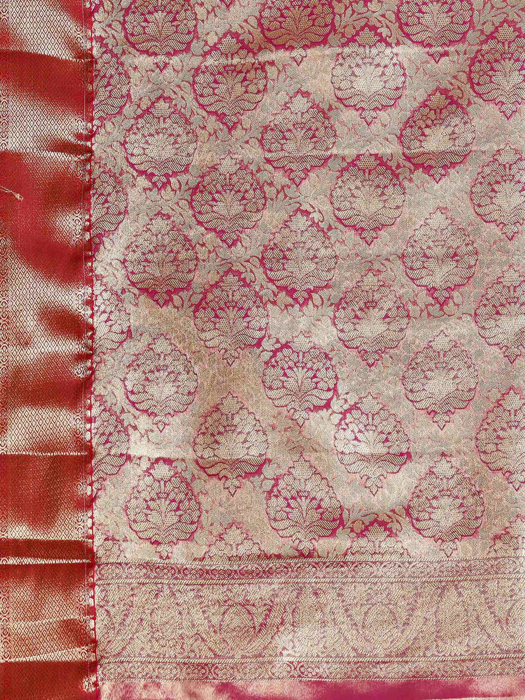 Magenta Kalamkari Woven Design Art Silk Saree