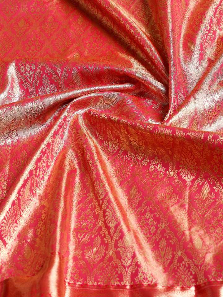 Pink Kalamkari Woven Design Art Silk Saree