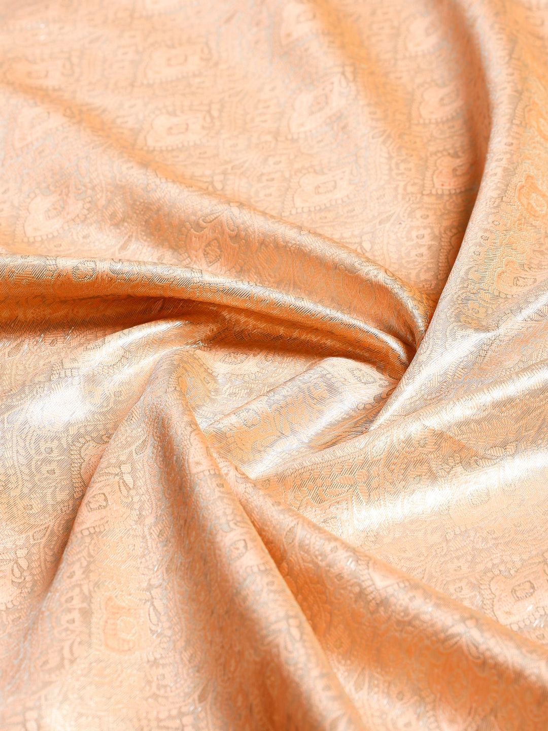 Peach Kalamkari Woven Design Art Silk Saree
