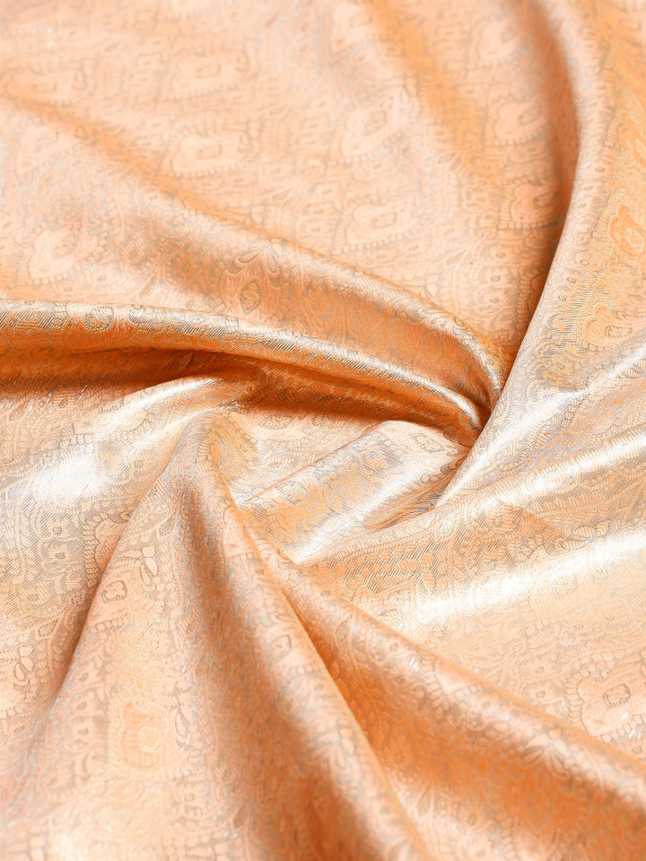 Peach Kalamkari Woven Design Art Silk Saree