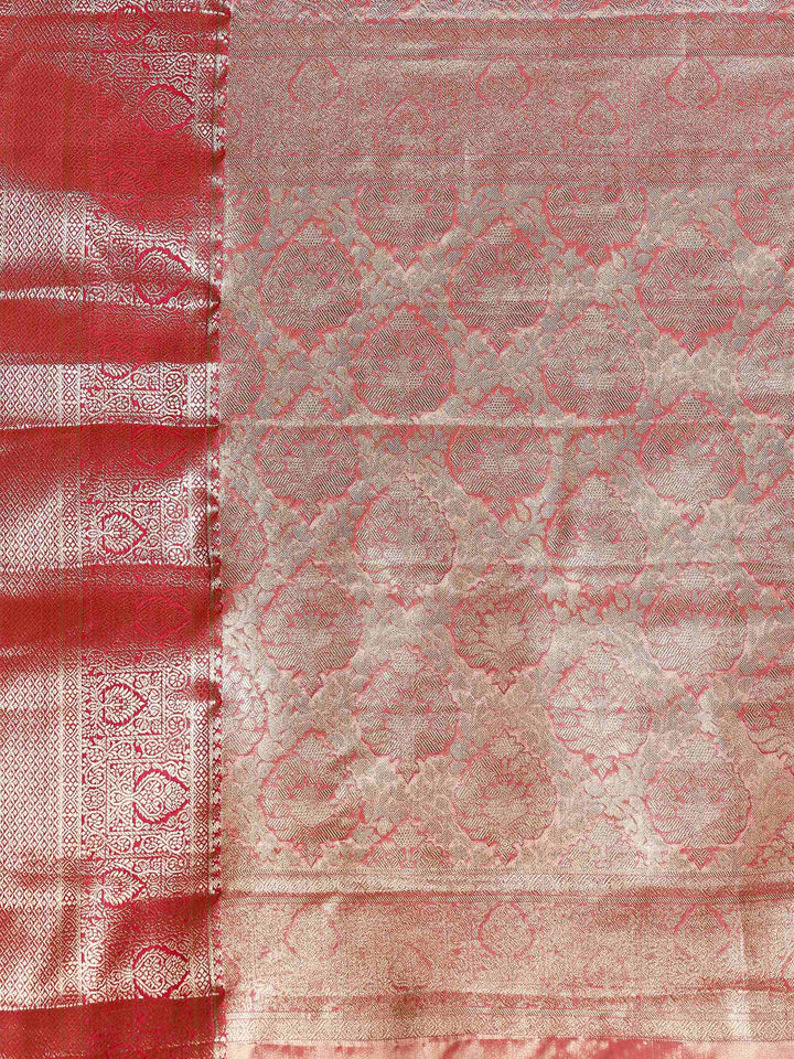 Pink Kalamkari Woven Design Art Silk Saree