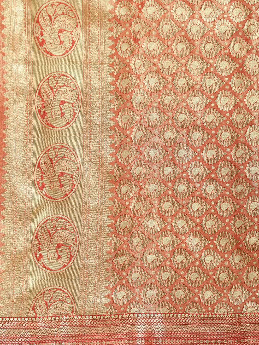 Red Woven Design Art Silk Saree