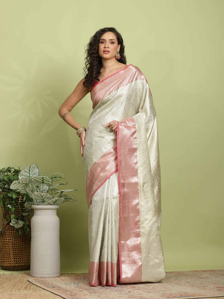 Silver Woven Design Art Silk Saree