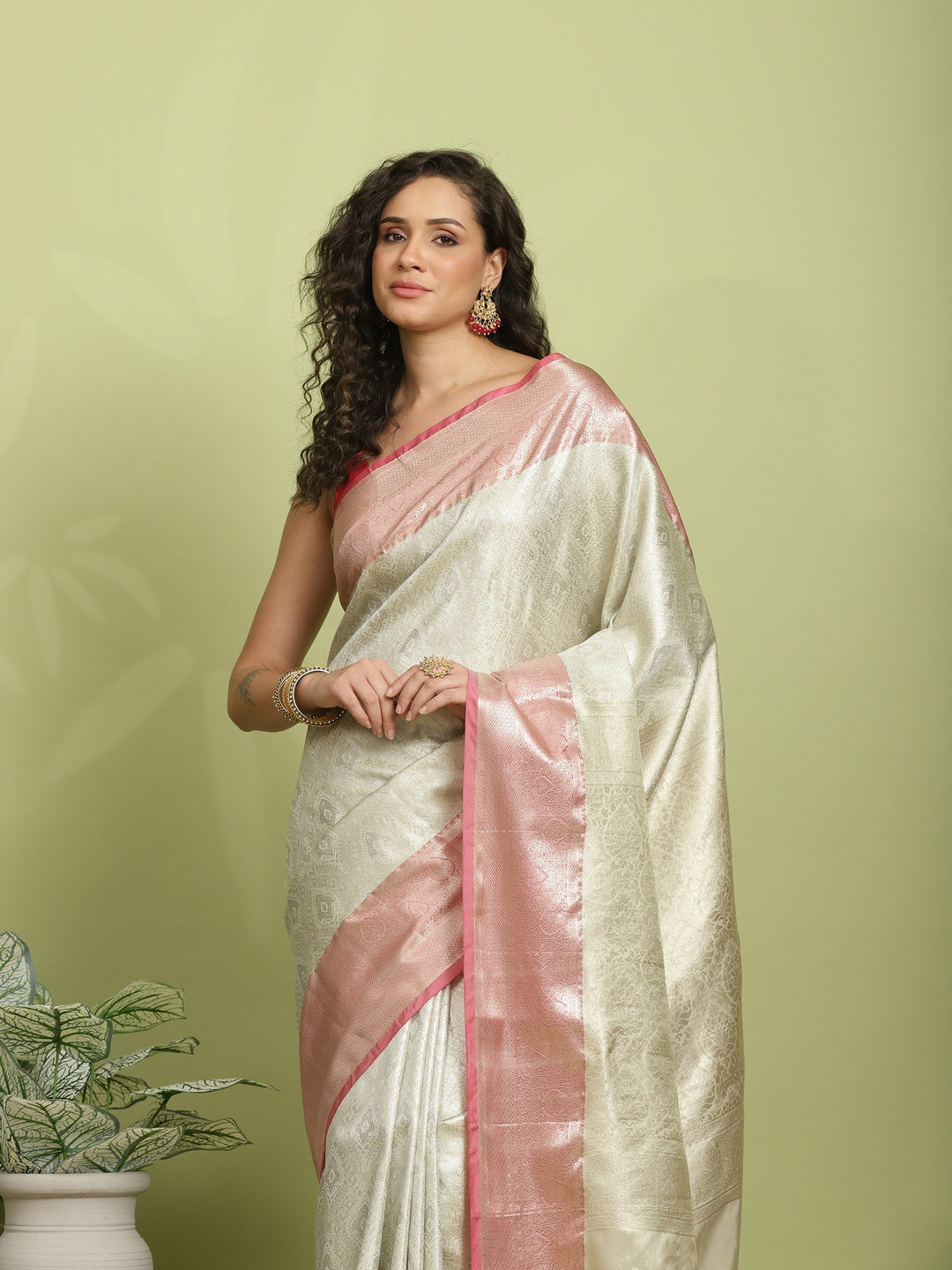 Silver Woven Design Art Silk Saree