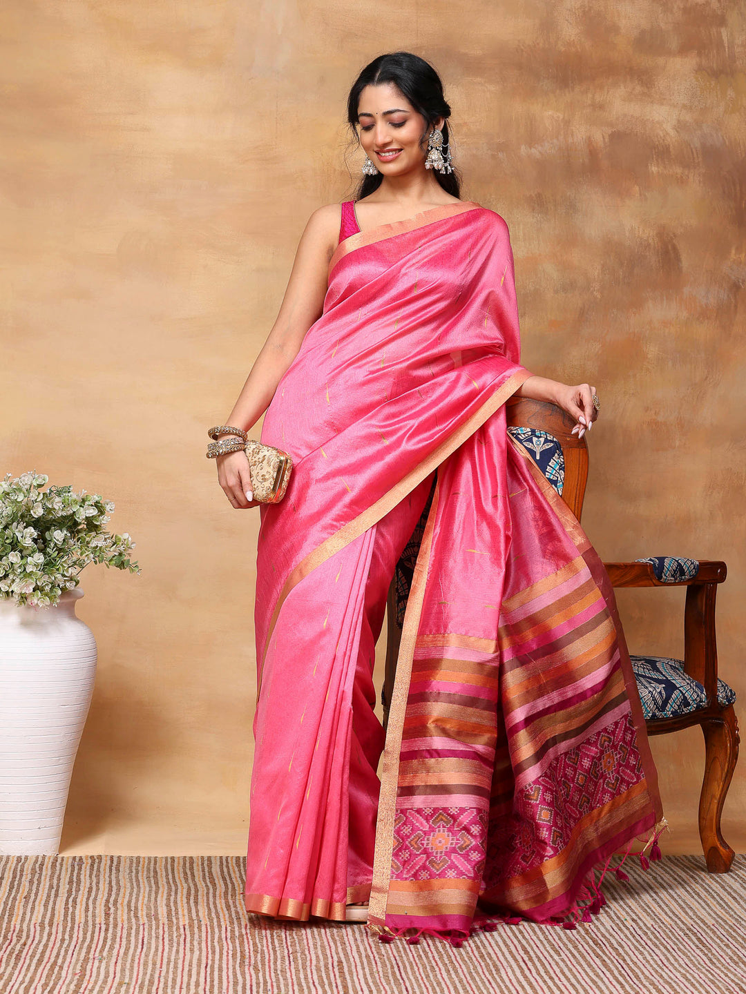 Woven Design Tussar Silk Saree
