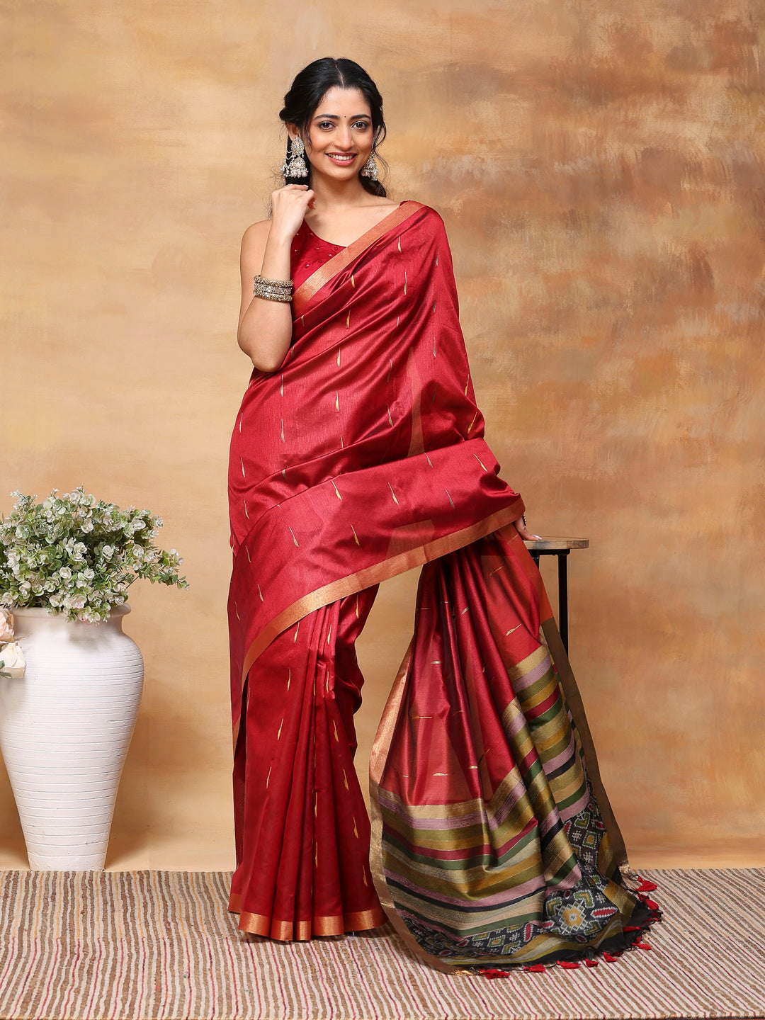 Woven Design Tussar Silk Saree
