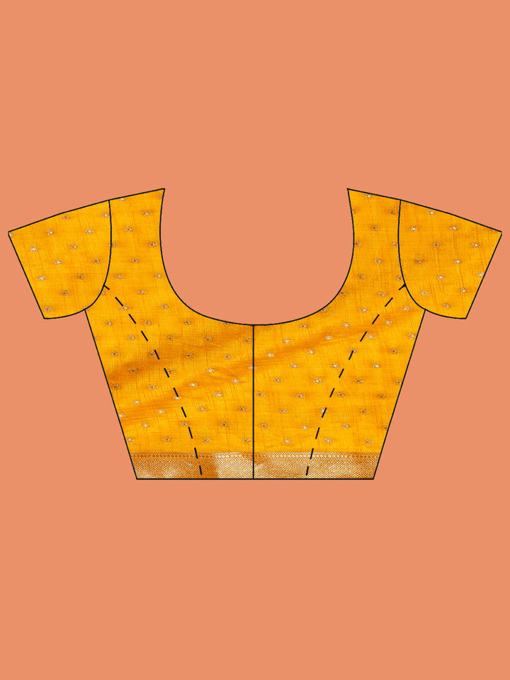 Mustard Zari Booti Art Silk Saree