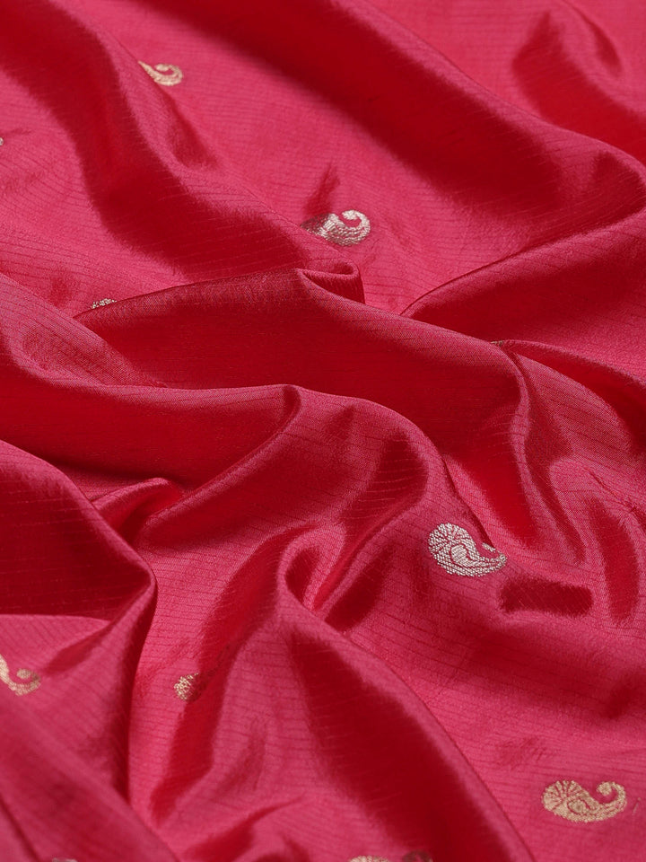 Hot Pink Woven Design Art Silk Saree