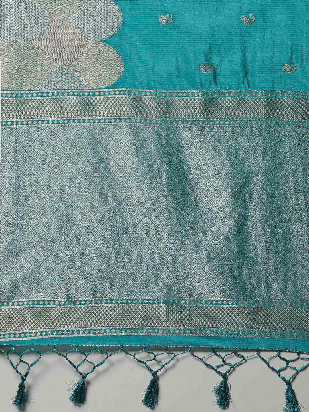 Lake Blue Woven Design Art Silk Saree
