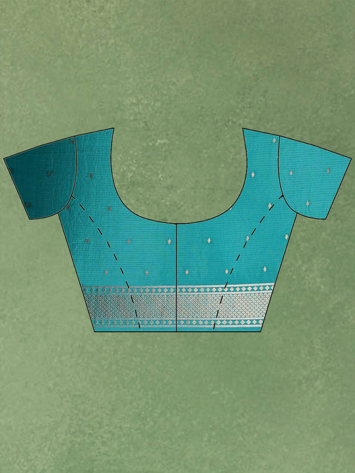 Lake Blue Woven Design Art Silk Saree