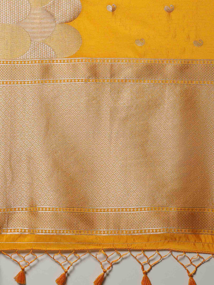 Mustard Woven Design Art Silk Saree
