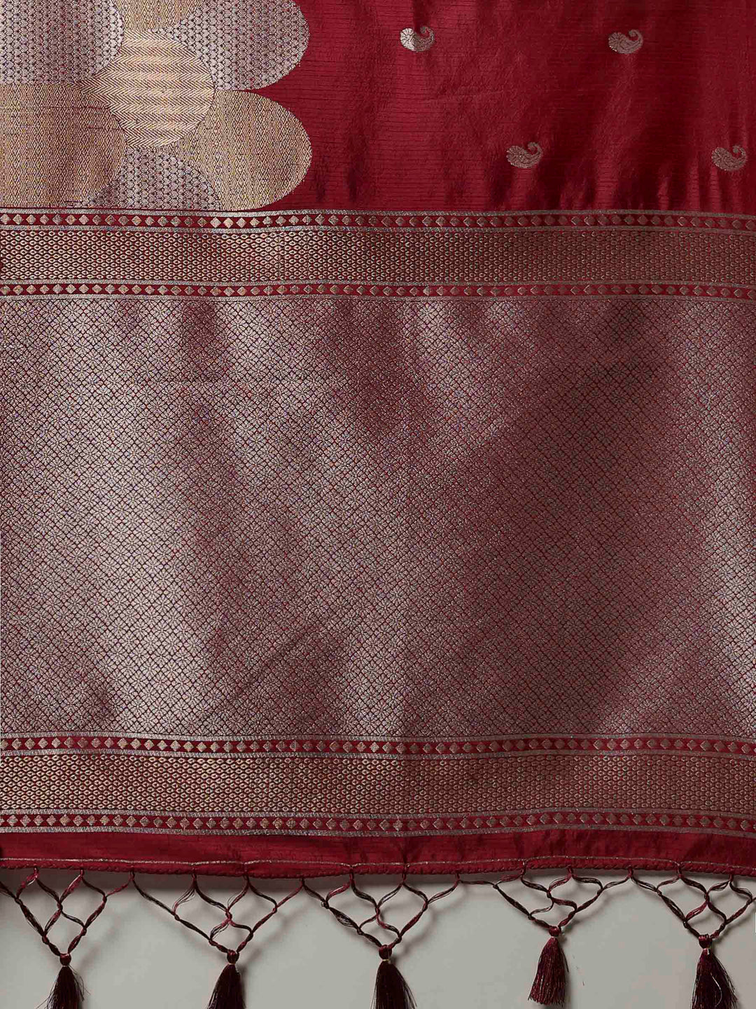 Wine Woven Design Art Silk Saree