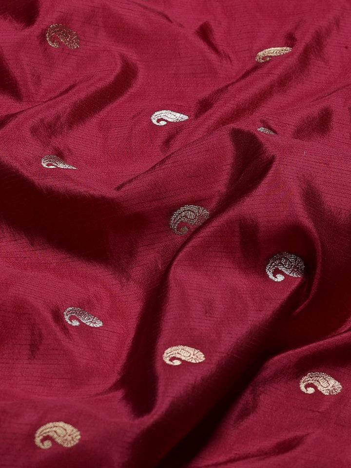 Wine Woven Design Art Silk Saree