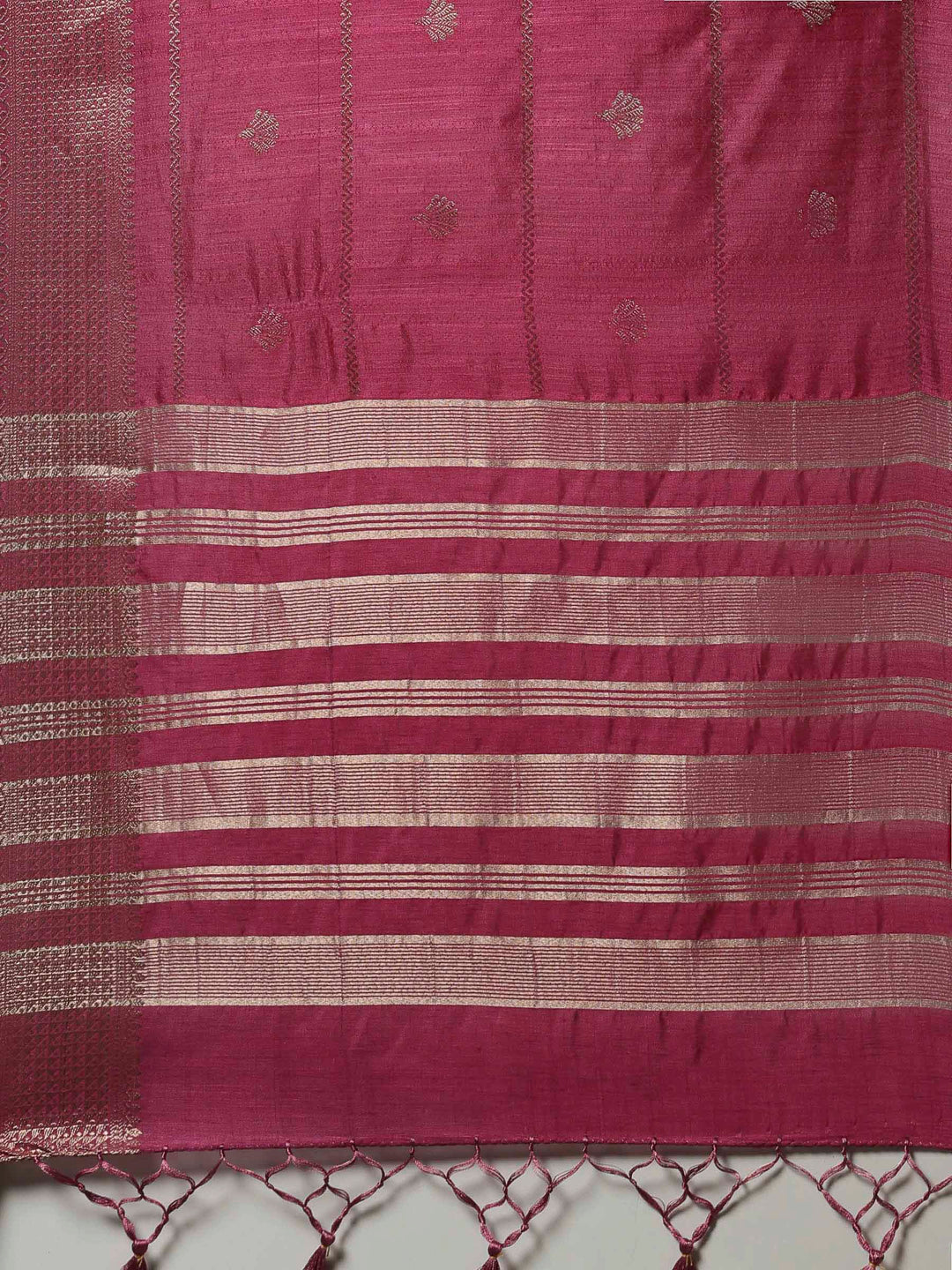 Magenta Woven Design Art Silk Saree