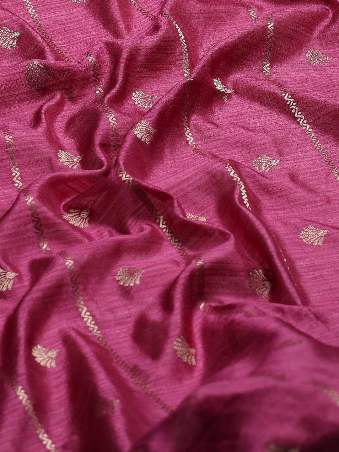 Magenta Woven Design Art Silk Saree