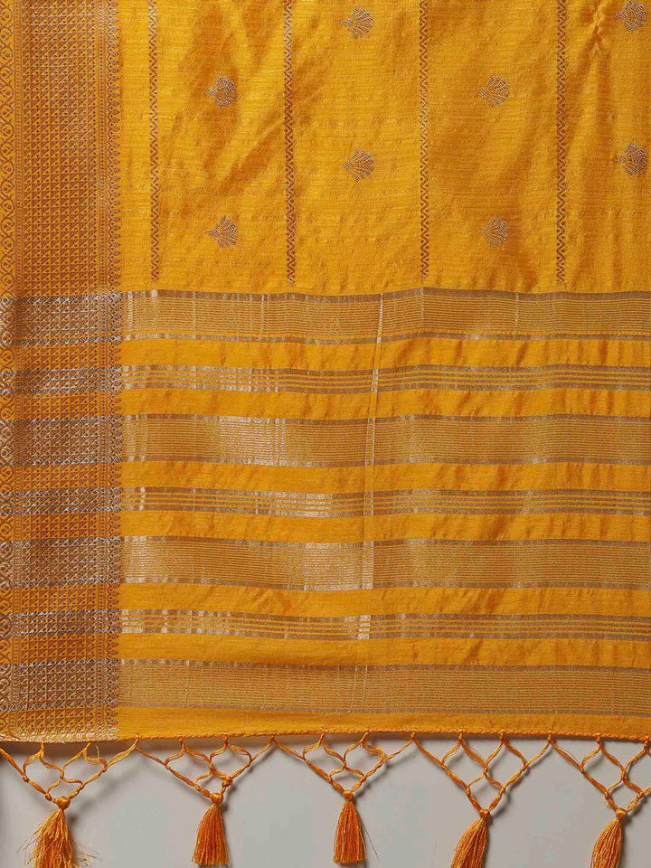 Mustard Woven Design Art Silk Saree