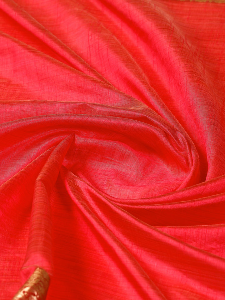 Hot Pink Woven Design Art Silk Saree