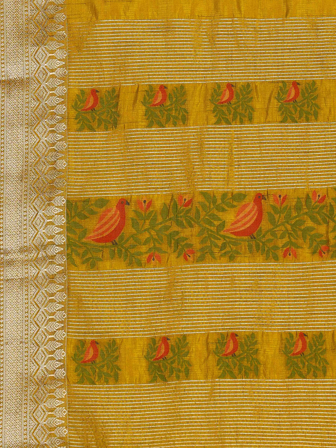 Mehndi Woven Design Art Silk Saree