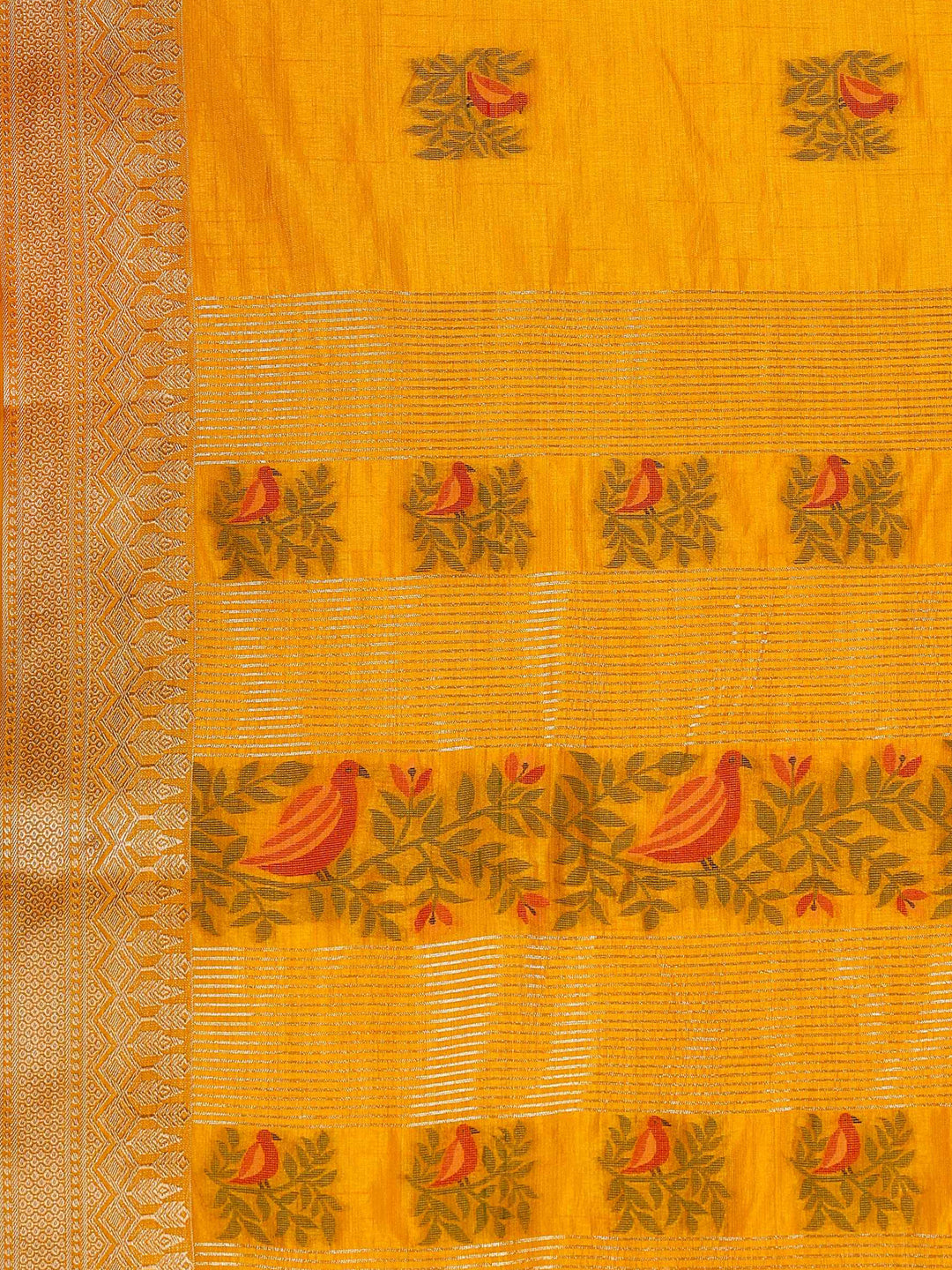 Mustard Woven Design Art Silk Saree