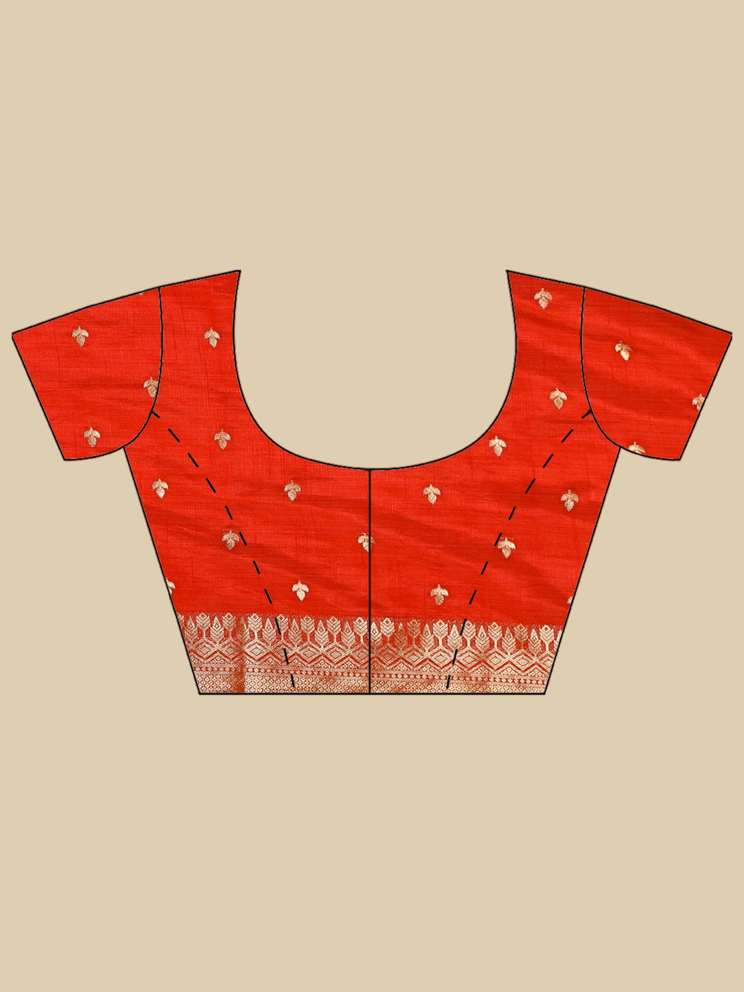 Rust Woven Design Art Silk Saree