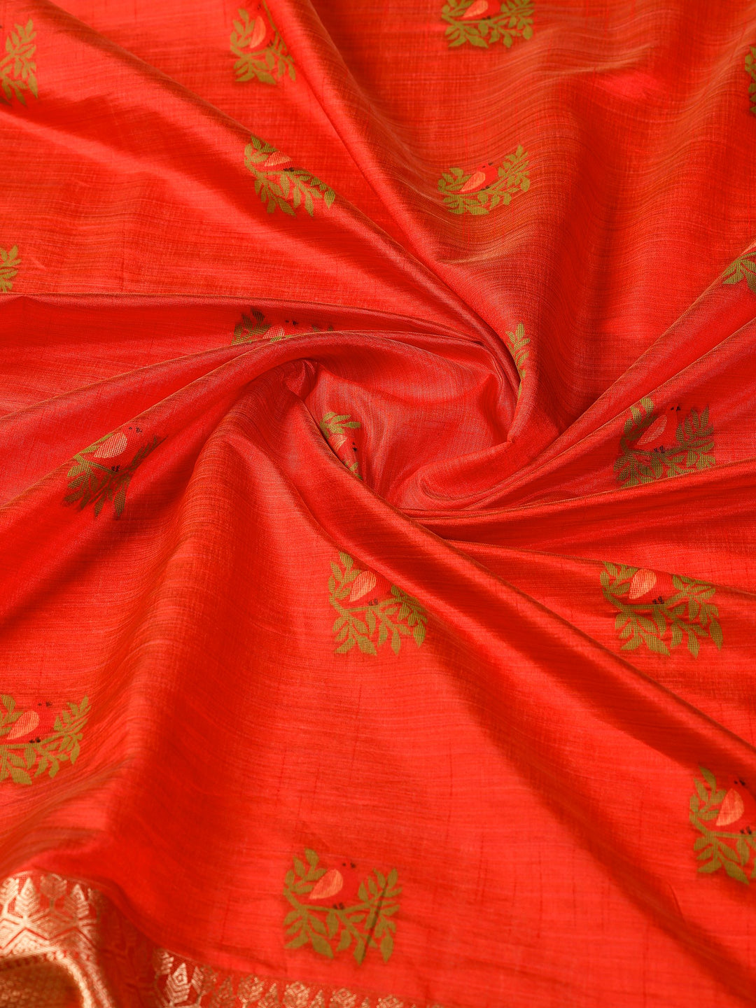 Rust Woven Design Art Silk Saree