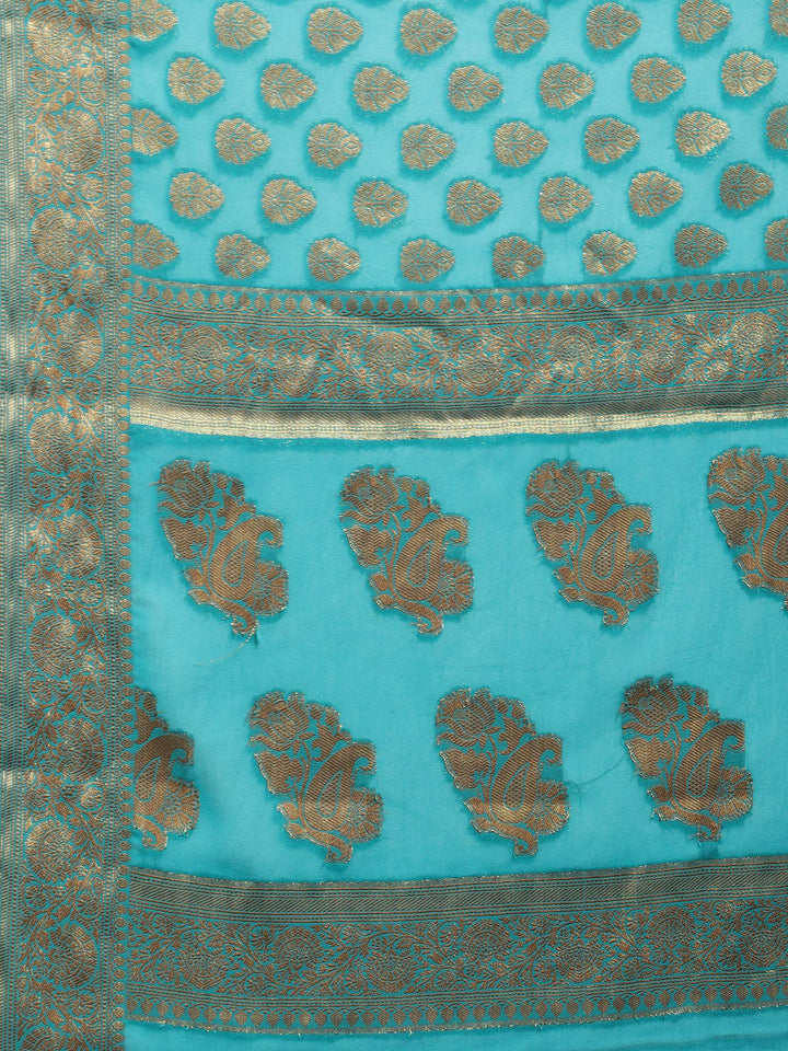 Firozee Embroidered Georgette Saree