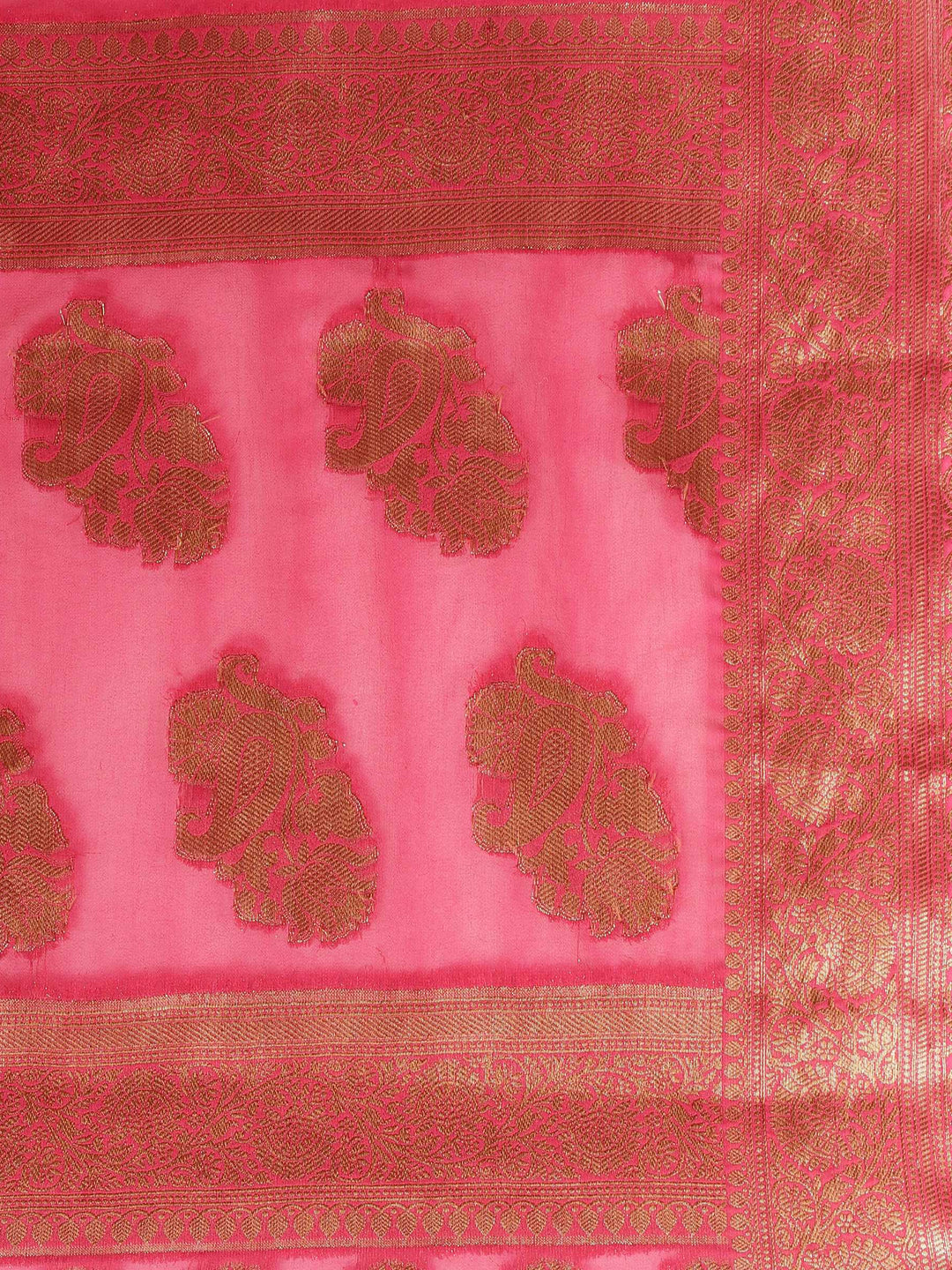 Rani Embroidered Georgette Saree