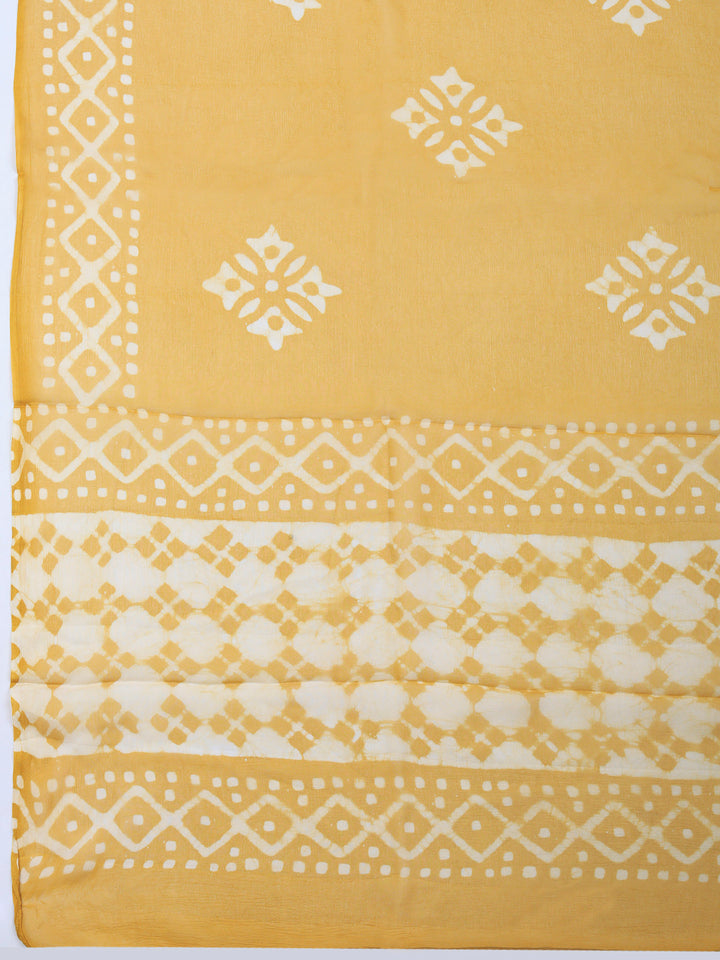 Embroidered Cotton Blend Unstitched Suit &amp; Pant With Cotton Dupatta