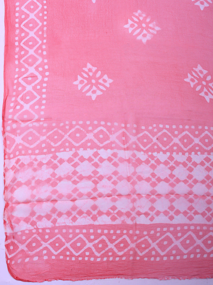 Embroidered Cotton Blend Unstitched Suit &amp; Pant With Cotton Dupatta